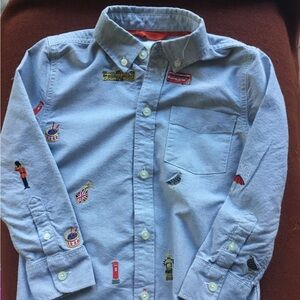 Boden Boys Toddler Button Down Oxford Shirt London Themed Size 5 - 6Y